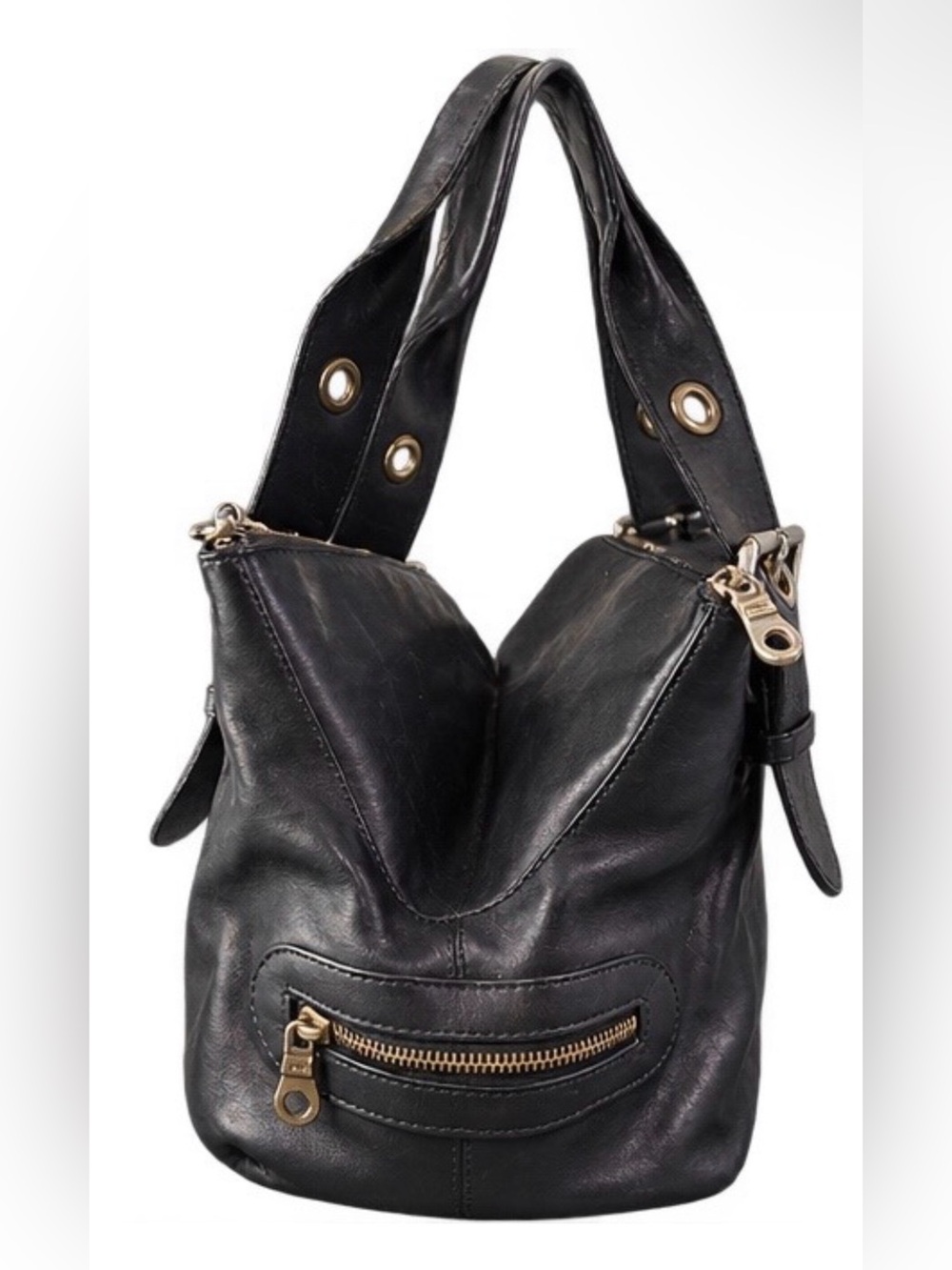 RARE Chloé F/W 2003 Phoebe Philo Era Black Leather Buckle Camera Bag Vintage Y2K - Picture 4 of 12